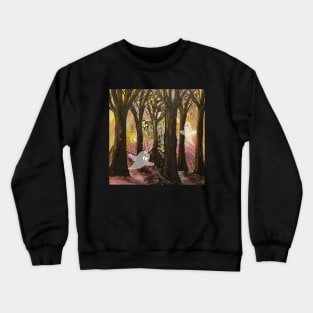 Haunted forest in Yellow and Pink Crewneck Sweatshirt